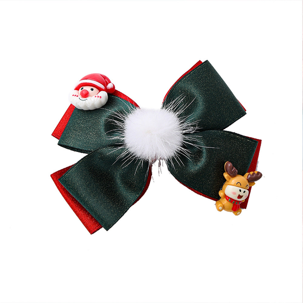 Set di fermagli per capelli con fiocco a fumetto per ragazze, accessori fai da te per bar di Natale