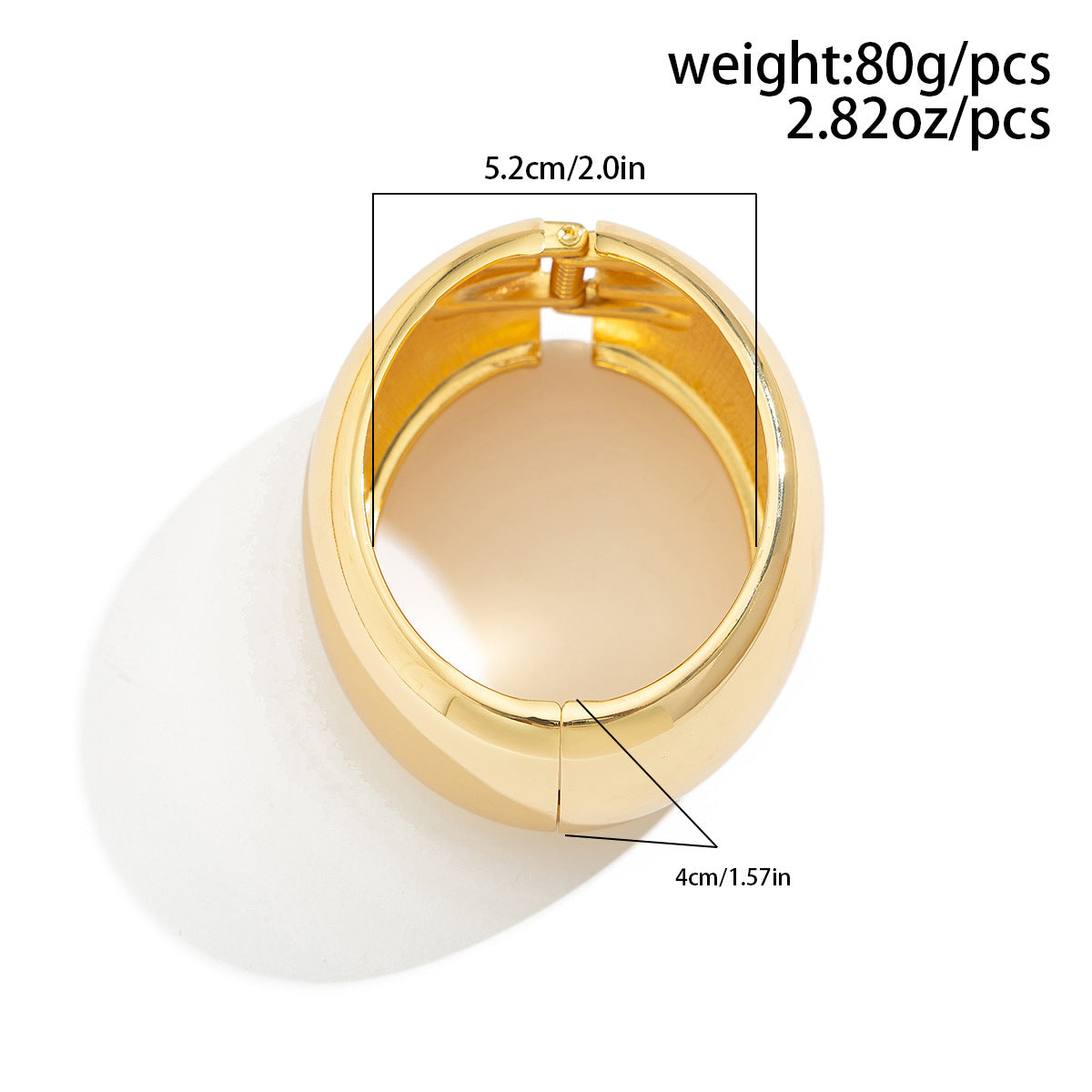Minimalist Geometric Open Bangle Bracelet for Women with Polished Alloy Finish and Spring Clasp