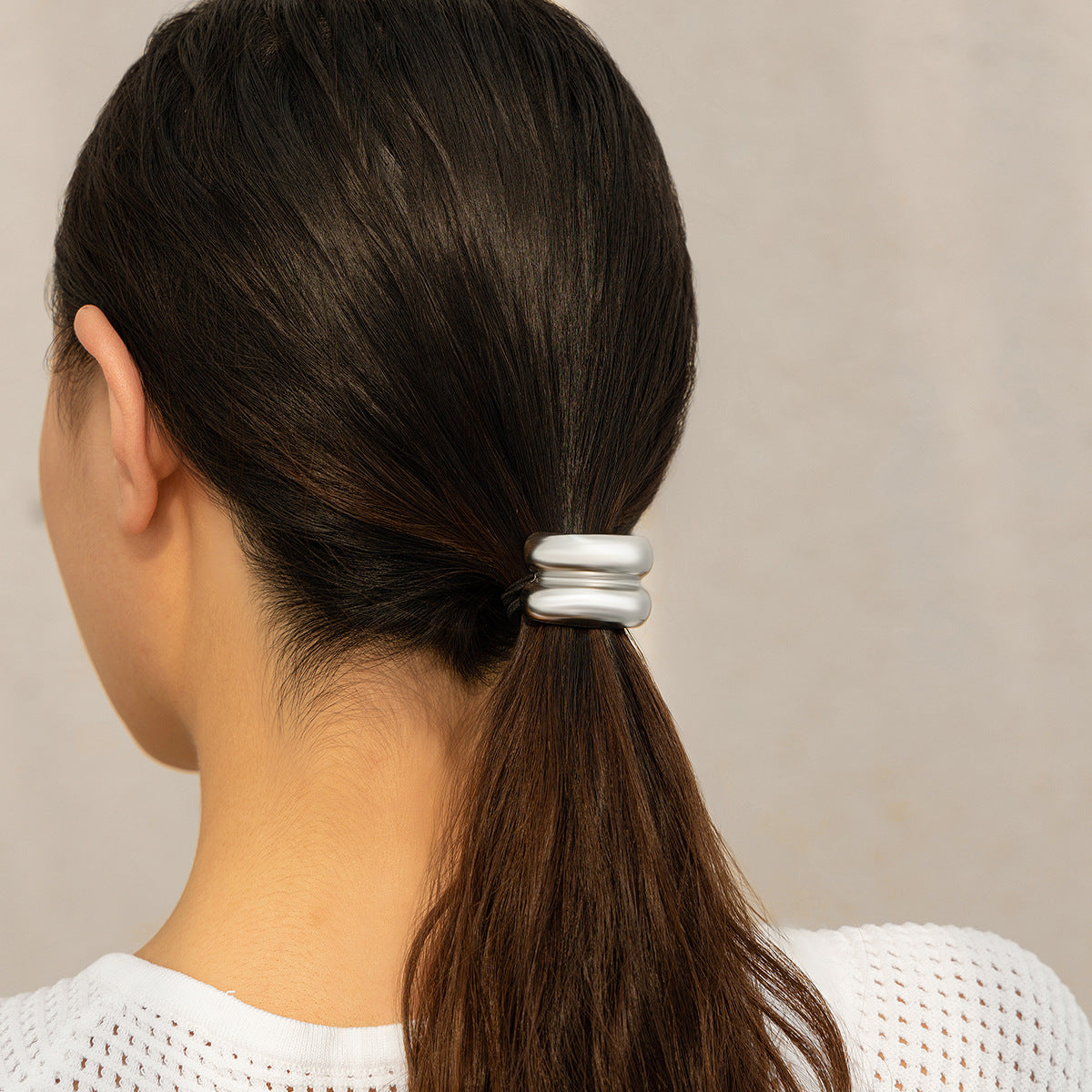 Fermacapelli geometrico quadrato minimalista in lega con finitura placcata da donna