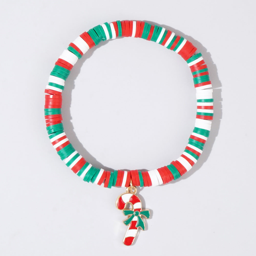 Sweet Handmade Resin Letter Geometric Beaded Bracelet Set Christmas Gift