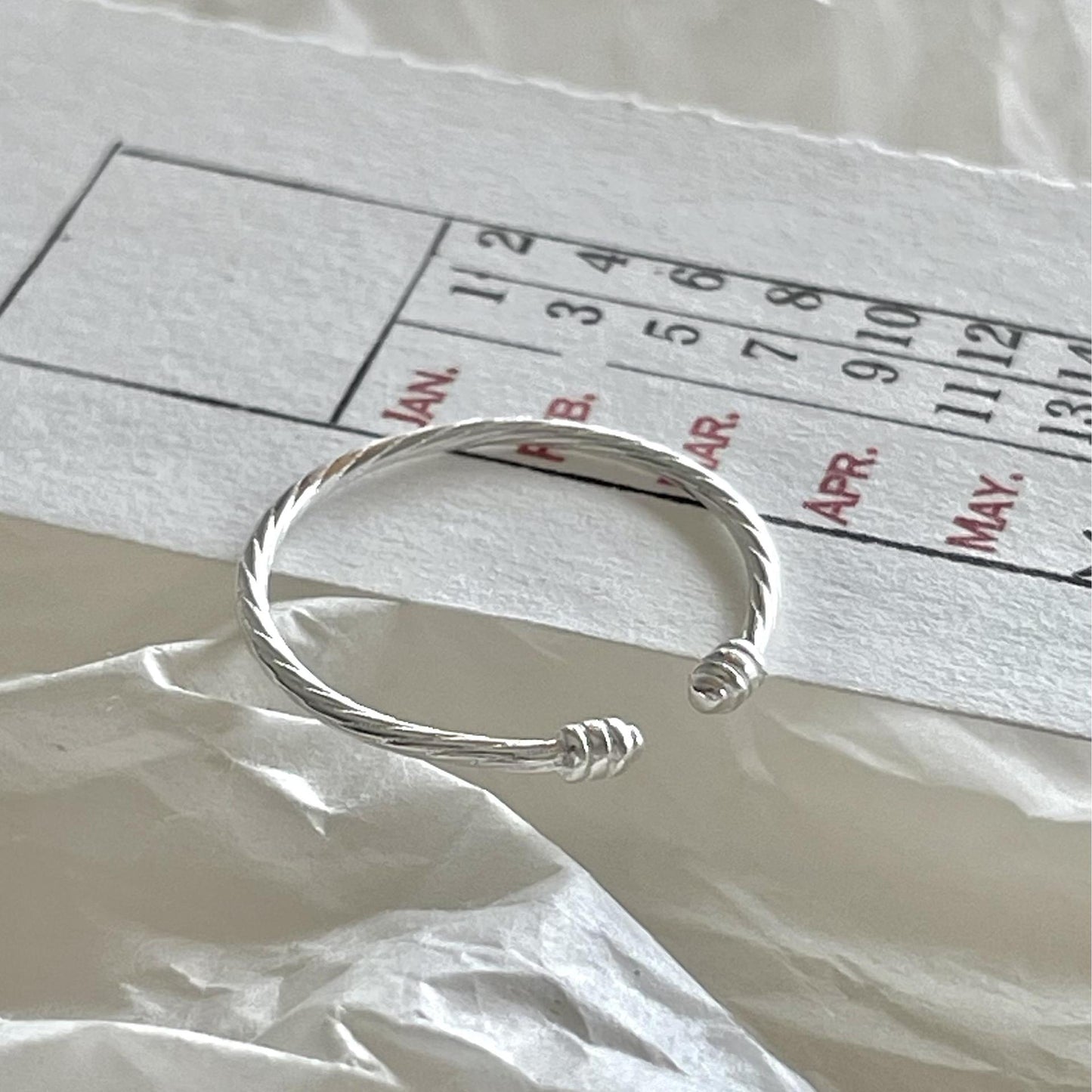 Anillo Abierto Geométrico Minimalista de Plata de Ley 925 para Mujer