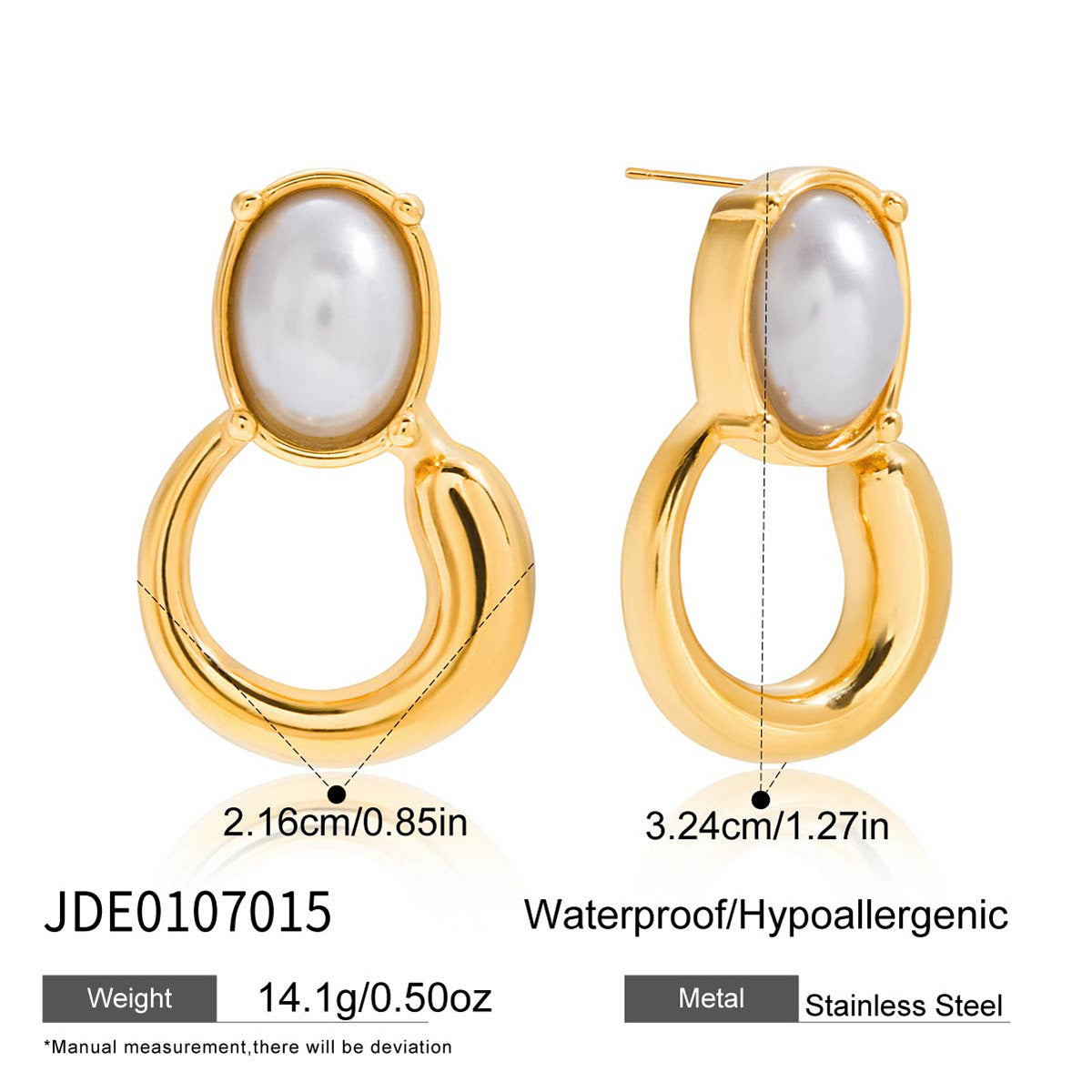 Pendientes de tuerca minimalistas geométricos de acero inoxidable con acabado chapado y adorno floral para mujer
