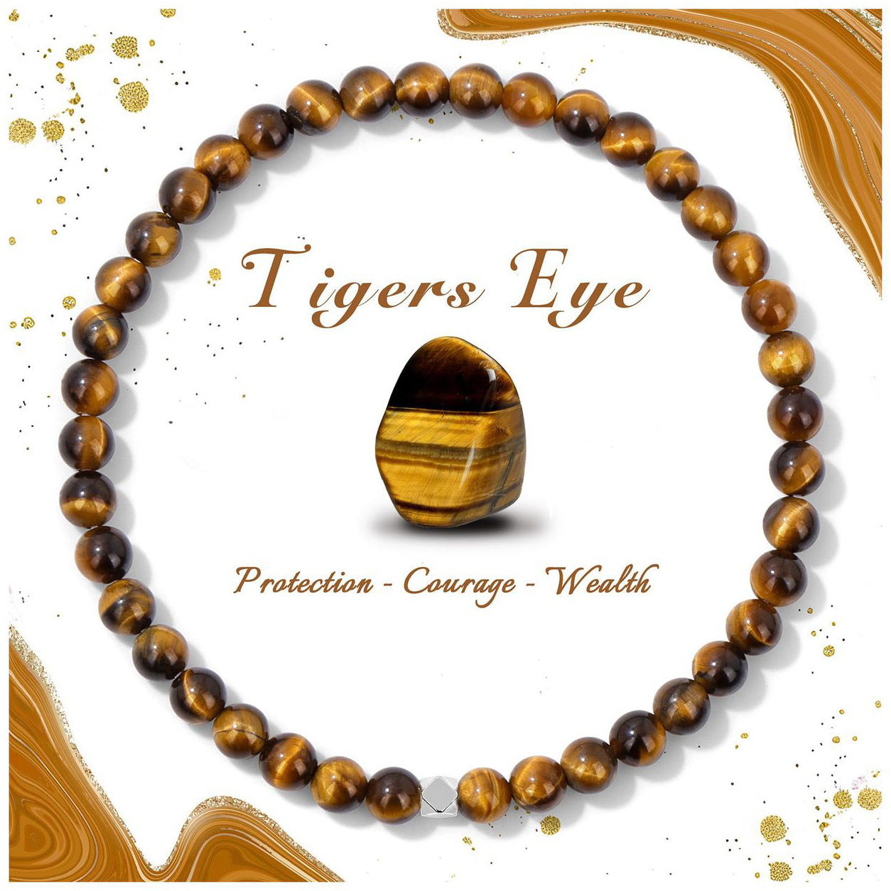 Minimalist Natural Crystal Agate Square Bead Stretch Bracelet for Women