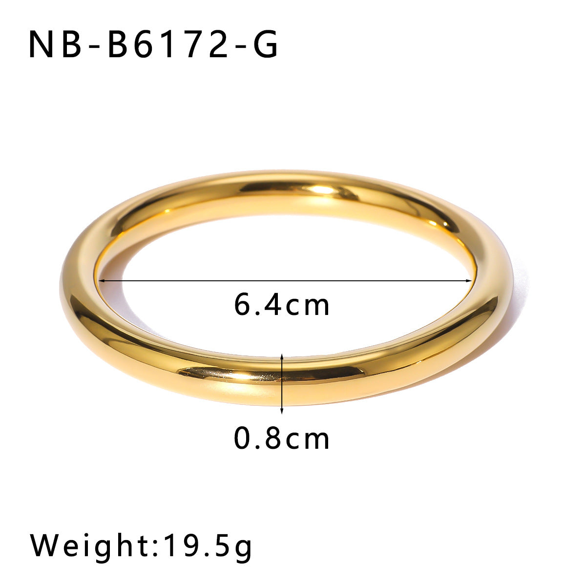 Minimalist Geometric Stainless Steel Hollow Bangle with 18K Gold Vacuum Plating for Women