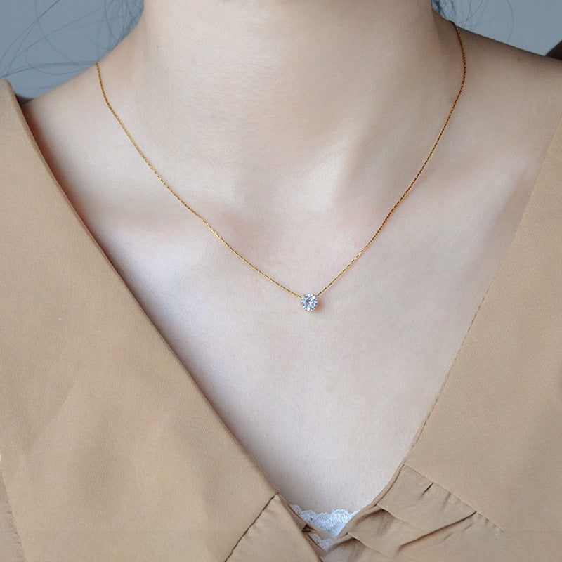 Minimalist Geometric Hexagonal Titanium Steel Snake Chain Necklace for Women with Multi-Plated Finish