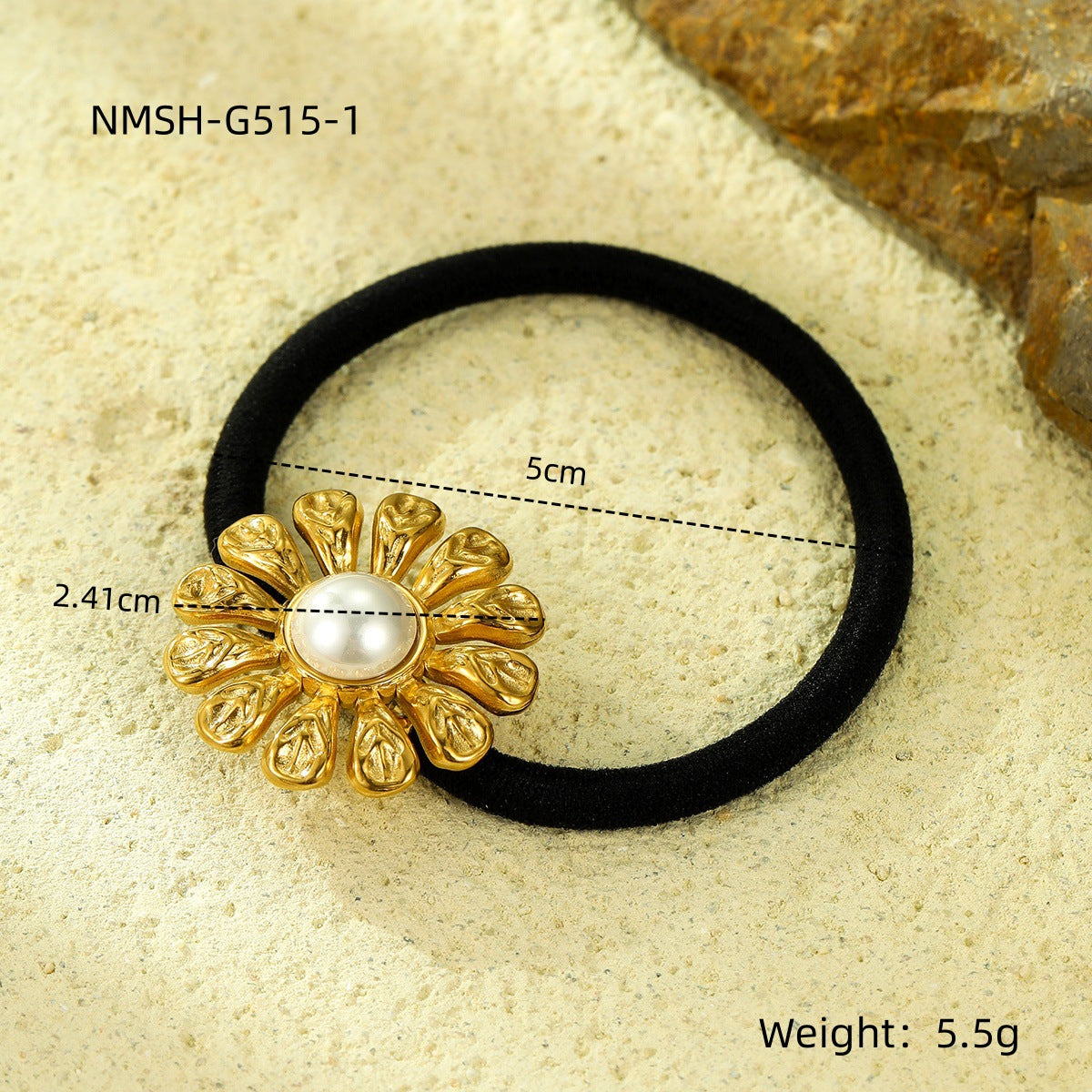 Fermacapelli Vintage in Acciaio Inox a Girasole con Dettagli in Perle per Donna, Accessorio per Capelli alla Moda ad Alta Elasticità