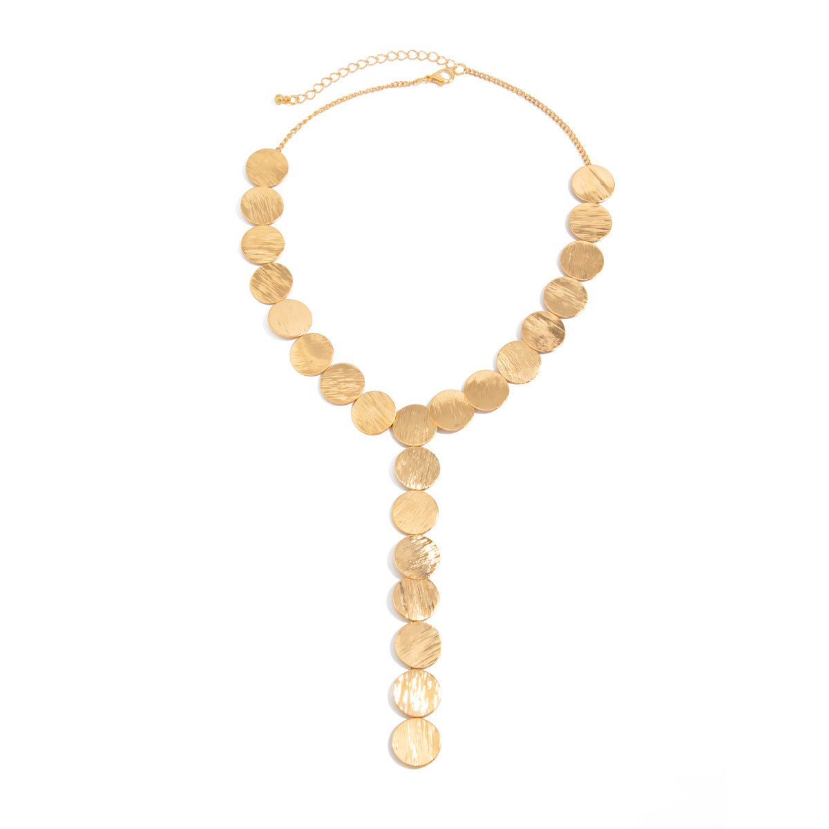 Minimalist Luxury Geometric Round Iron Plated Y-Shape Necklace