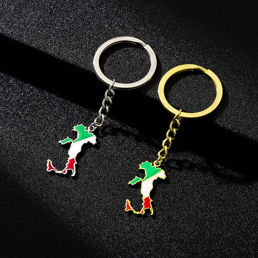 Ethnic Style Stainless Steel and Titanium Steel Pendant Keychain with Enamel Finish for Men and Women