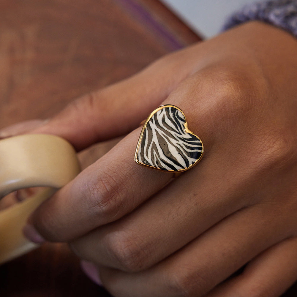 Anillo Ajustable Minimalista con Forma de Corazón de Acero de Titanio para Mujer, Accesorio de Moda de Acero Inoxidable