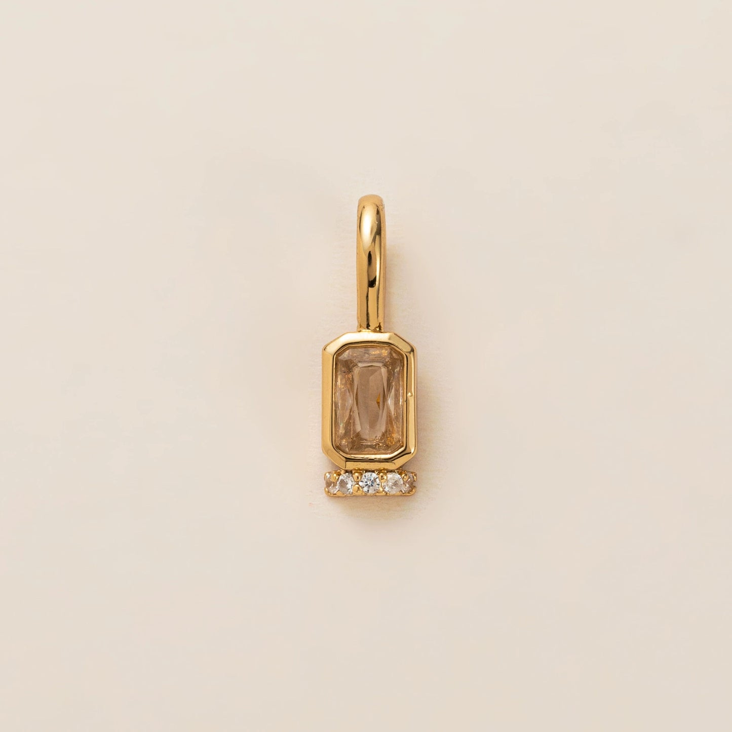 Vintage Geometric Stainless Steel 18K Gold PVD Plated DIY Charm Bar Necklace with 12 Birthstones
