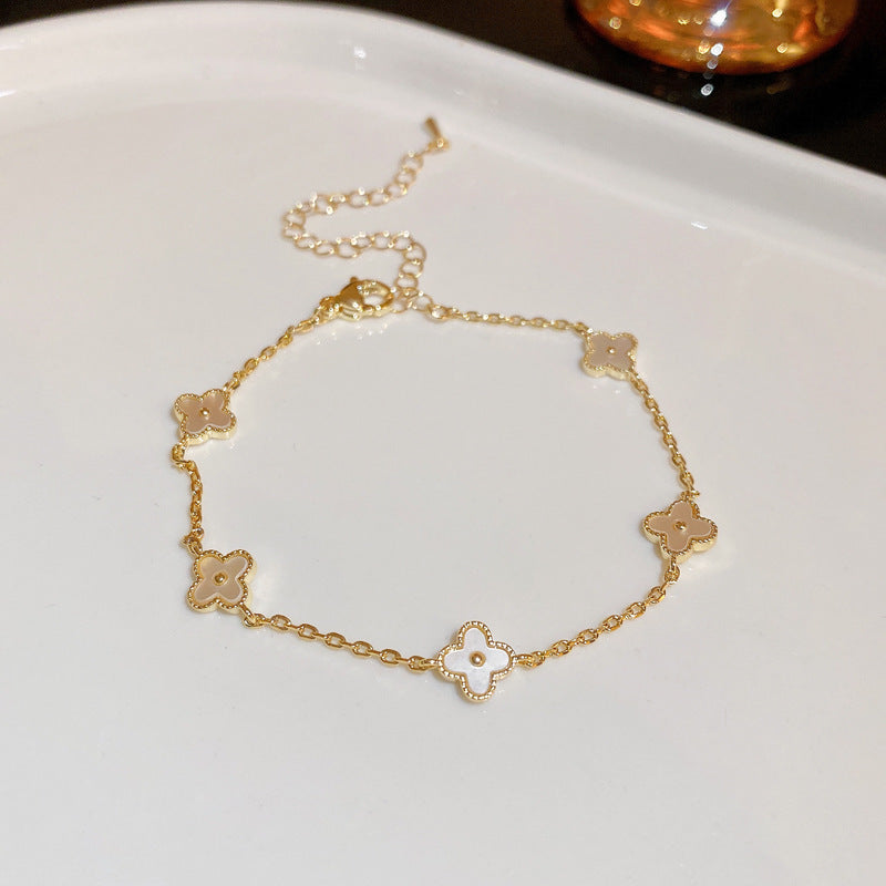 Luxury Elegant Geometric Alloy Plated Bracelet with Cubic Zirconia for Women