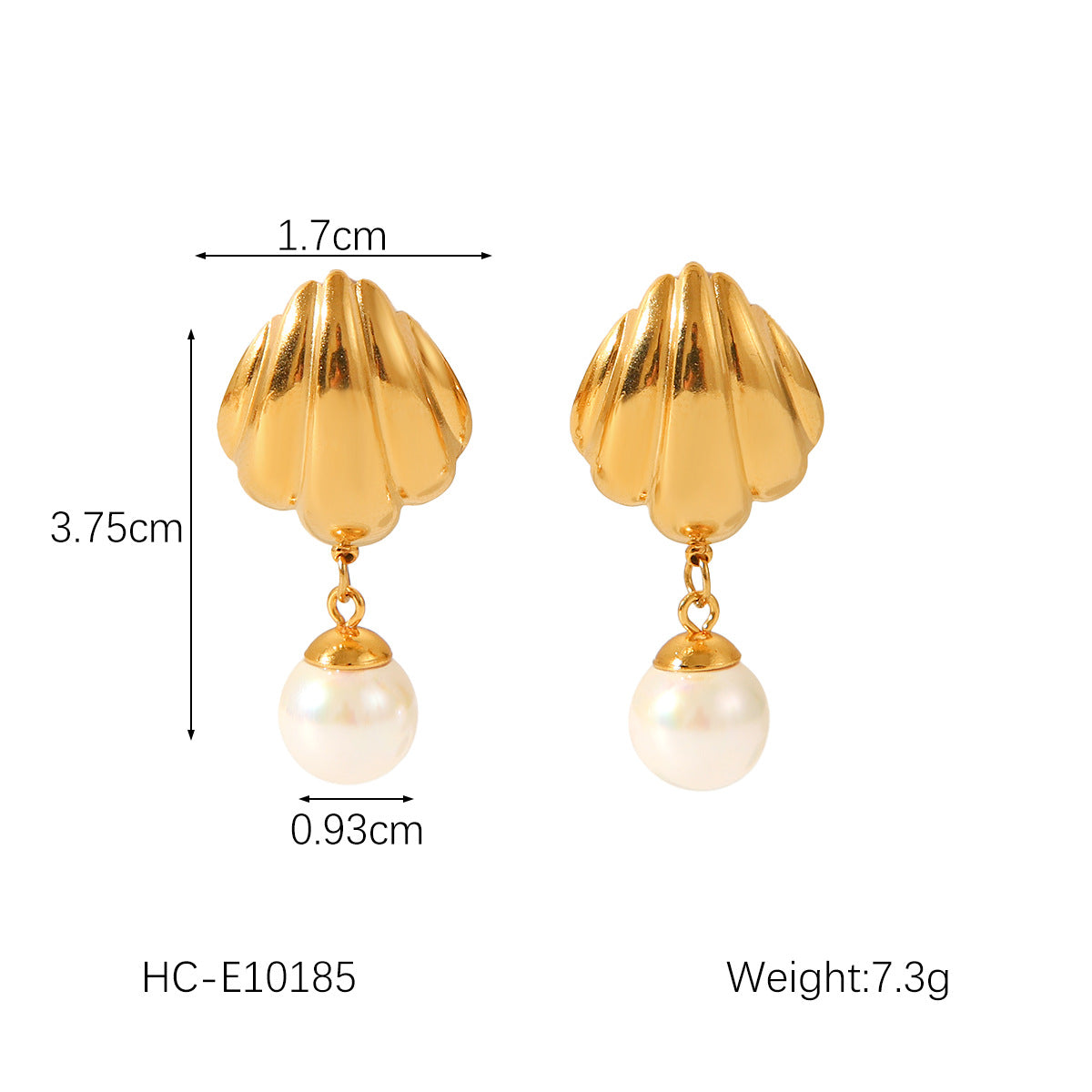 INS Style Crab and Starfish Shell-Shaped Earrings for Women in Titanium Steel with 18K Gold Plating