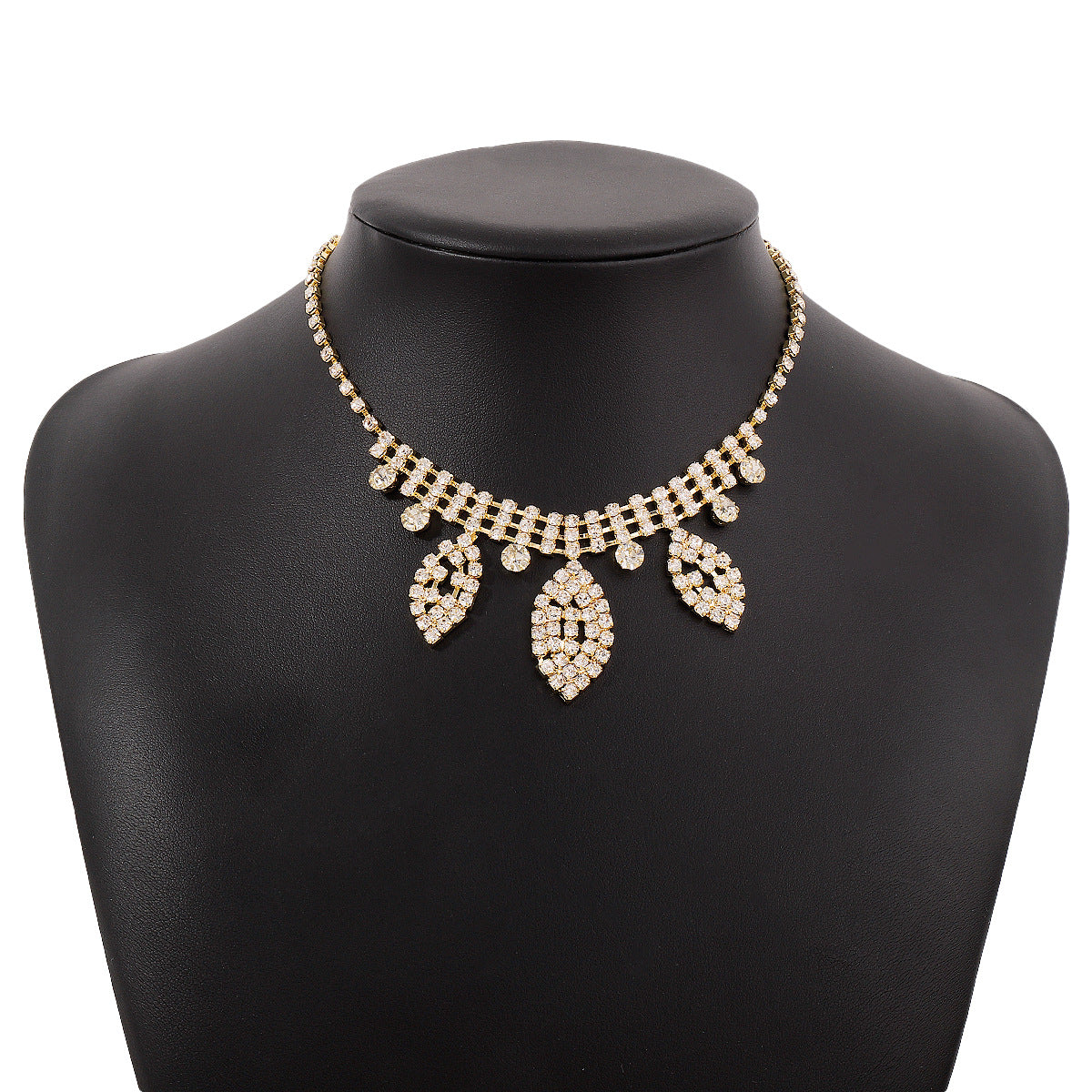 Collar de diamantes de imitación con ojo de demonio geométrico, dulce y atrevido, con acabado chapado para mujer
