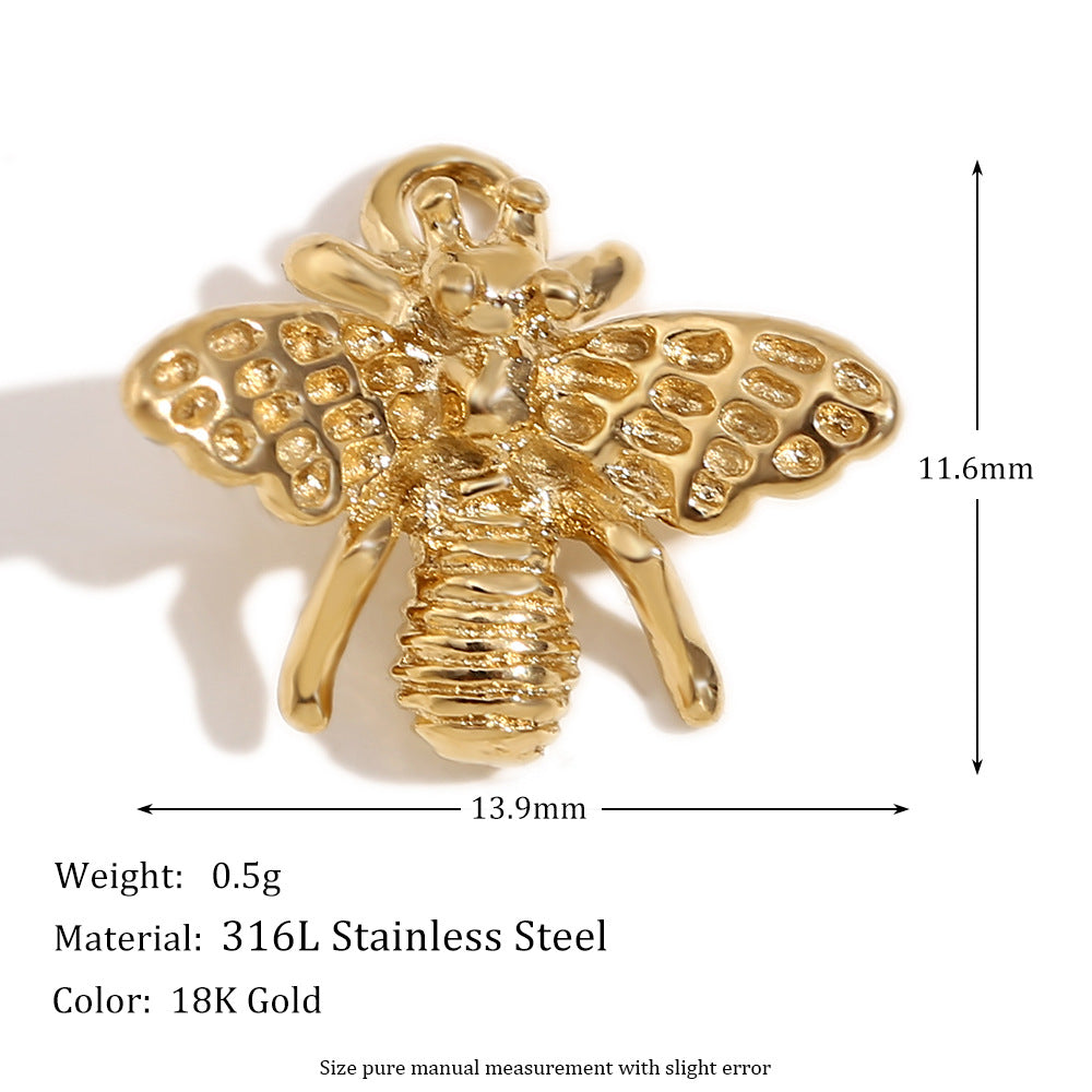 Elegant 14K Gold Plated Stainless Steel Marine Shell Smiley Face Charm Bar