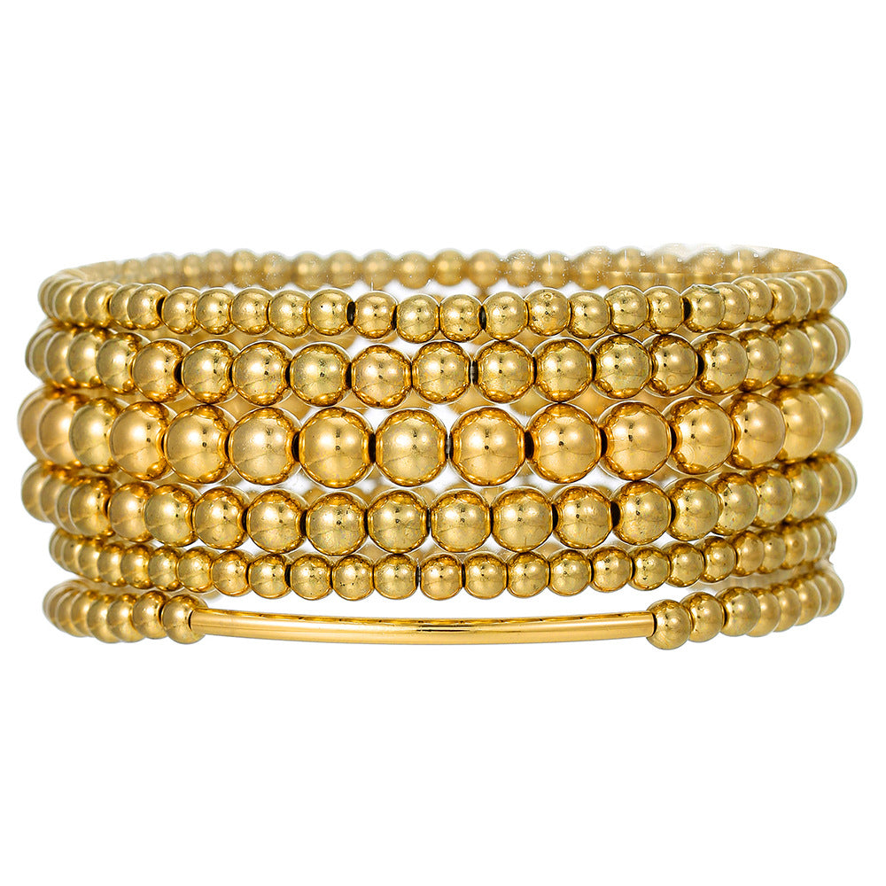 Fashion Round Cross Beaded Stretch Bracelet for Women