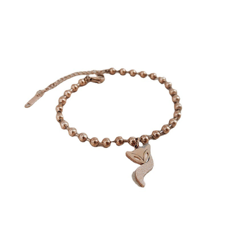 Constellation Moon Star Drop Zircon Bracelet in Titanium Steel with Gold Plating for Women