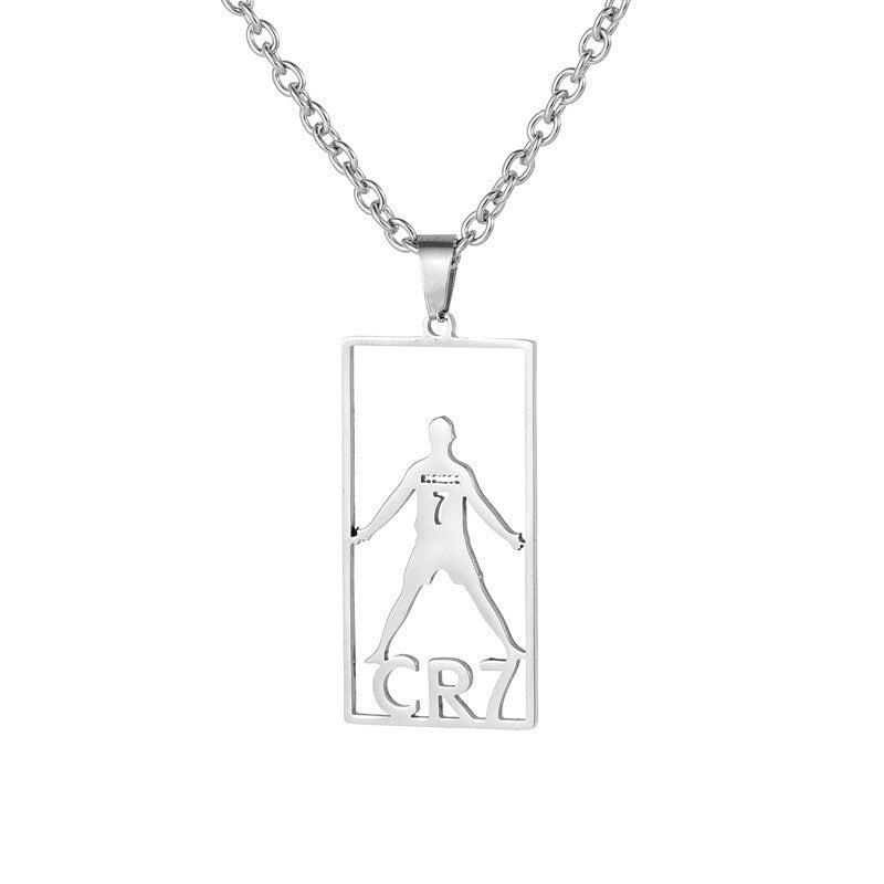 Hip-hop Streetwear Polished Titanium Steel Round Geometric Pendant Necklace for Men