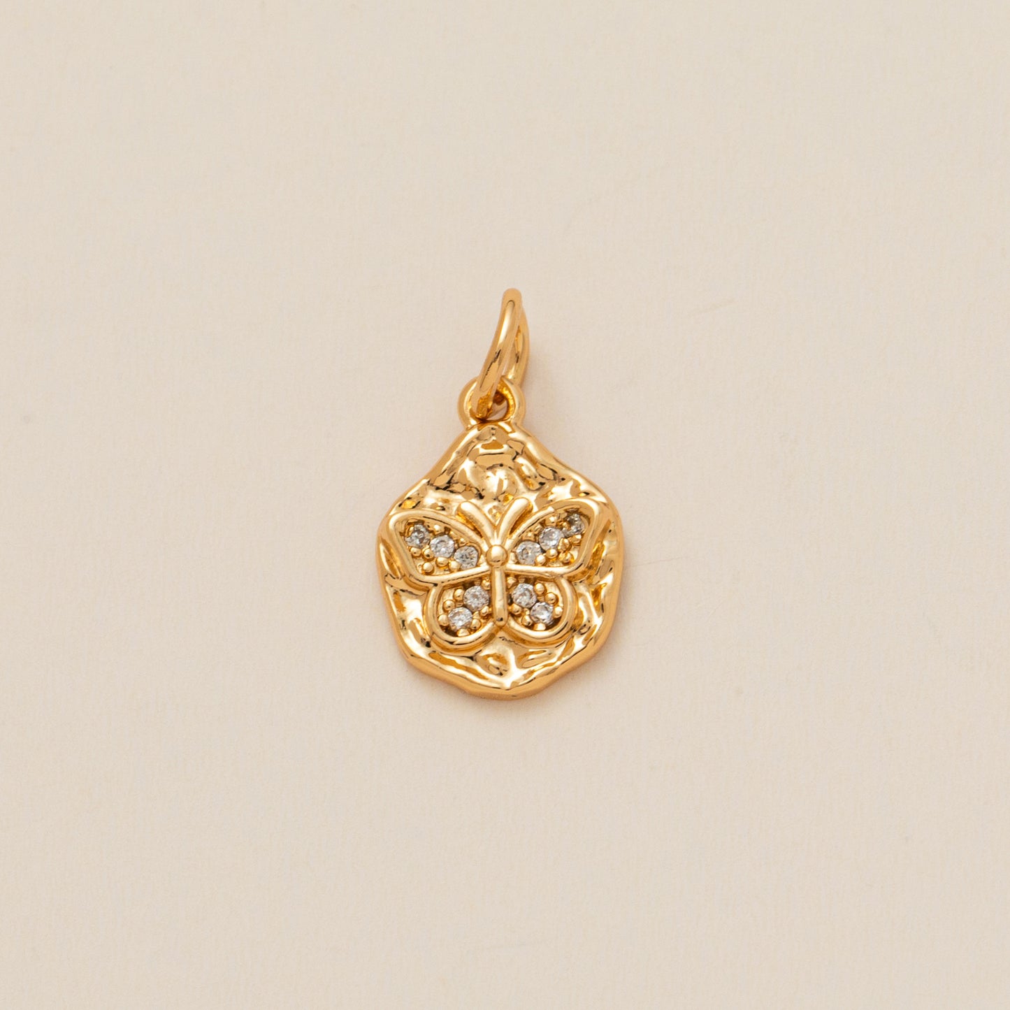 Plated Brass Animal Butterfly Charm Bar Ball Chain Necklace Unisex