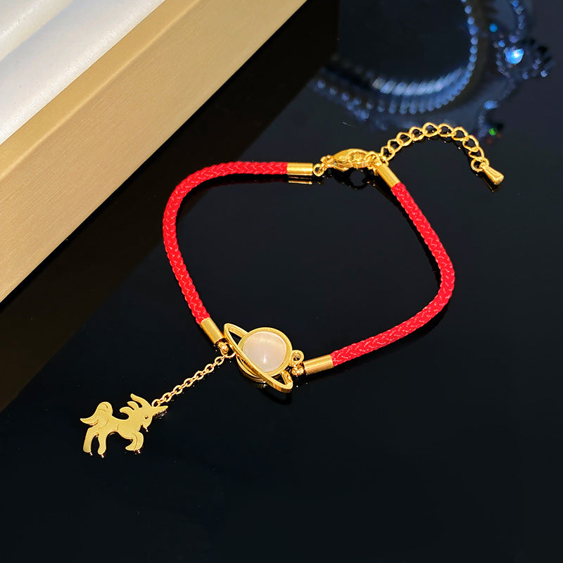 Luxury Elegant Animal Planet Tassel Titanium Steel Bracelet