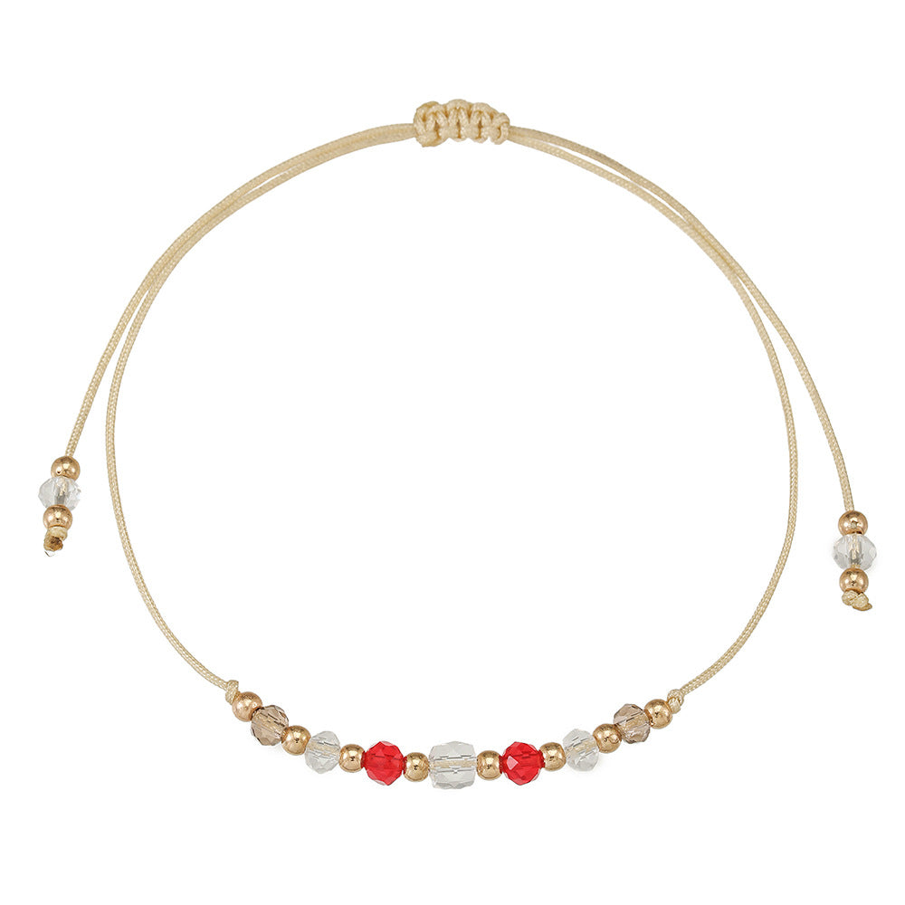 Handmade Geometric Crystal Glass Bracelet Evil Eye Red String