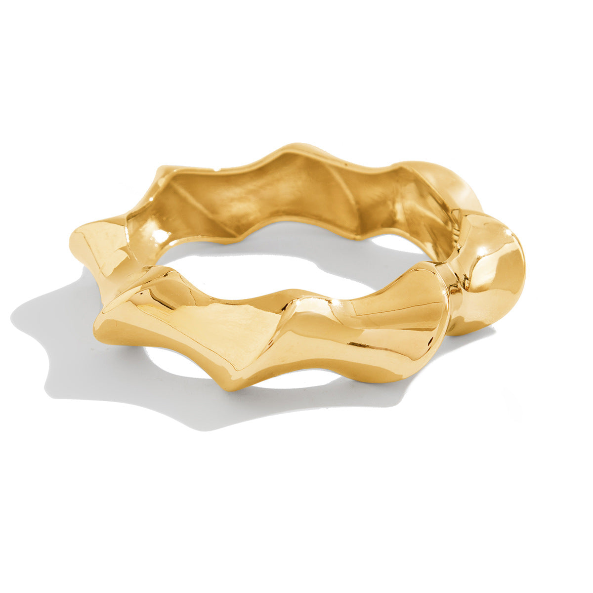 Geometric Ins Style Polished Spring Bracelet for Women with Plated Alloy Band
