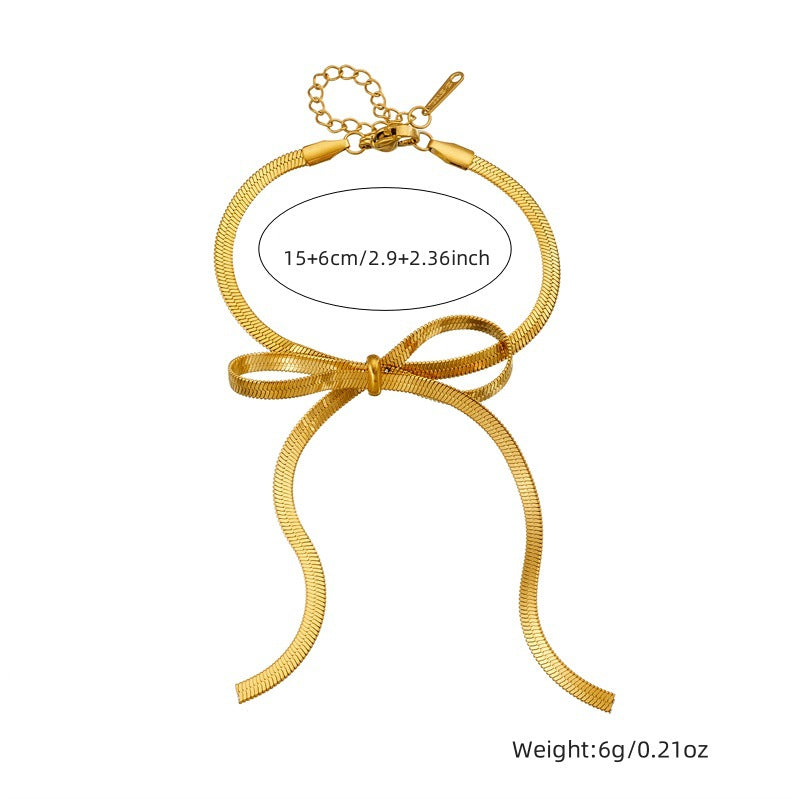 Minimalist Plated Stainless Steel Butterfly Snake Chain Bracelet for Women