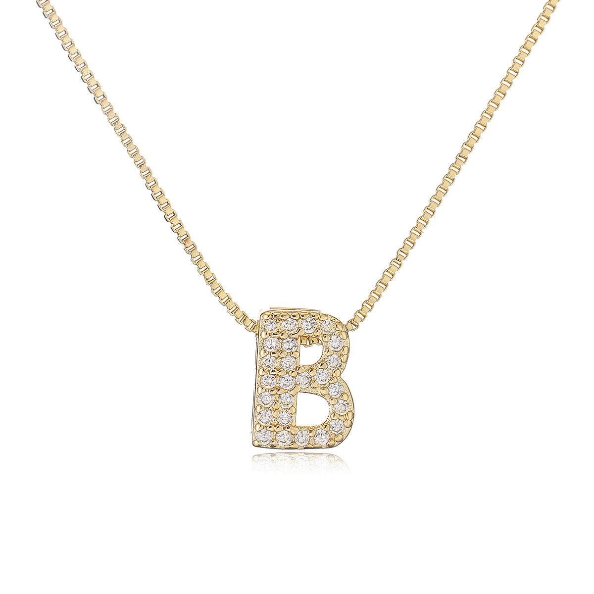 Collar con colgante de cobre minimalista con forma de letra para mujer con baño de oro de 18 quilates, delicada cadena para la clavícula