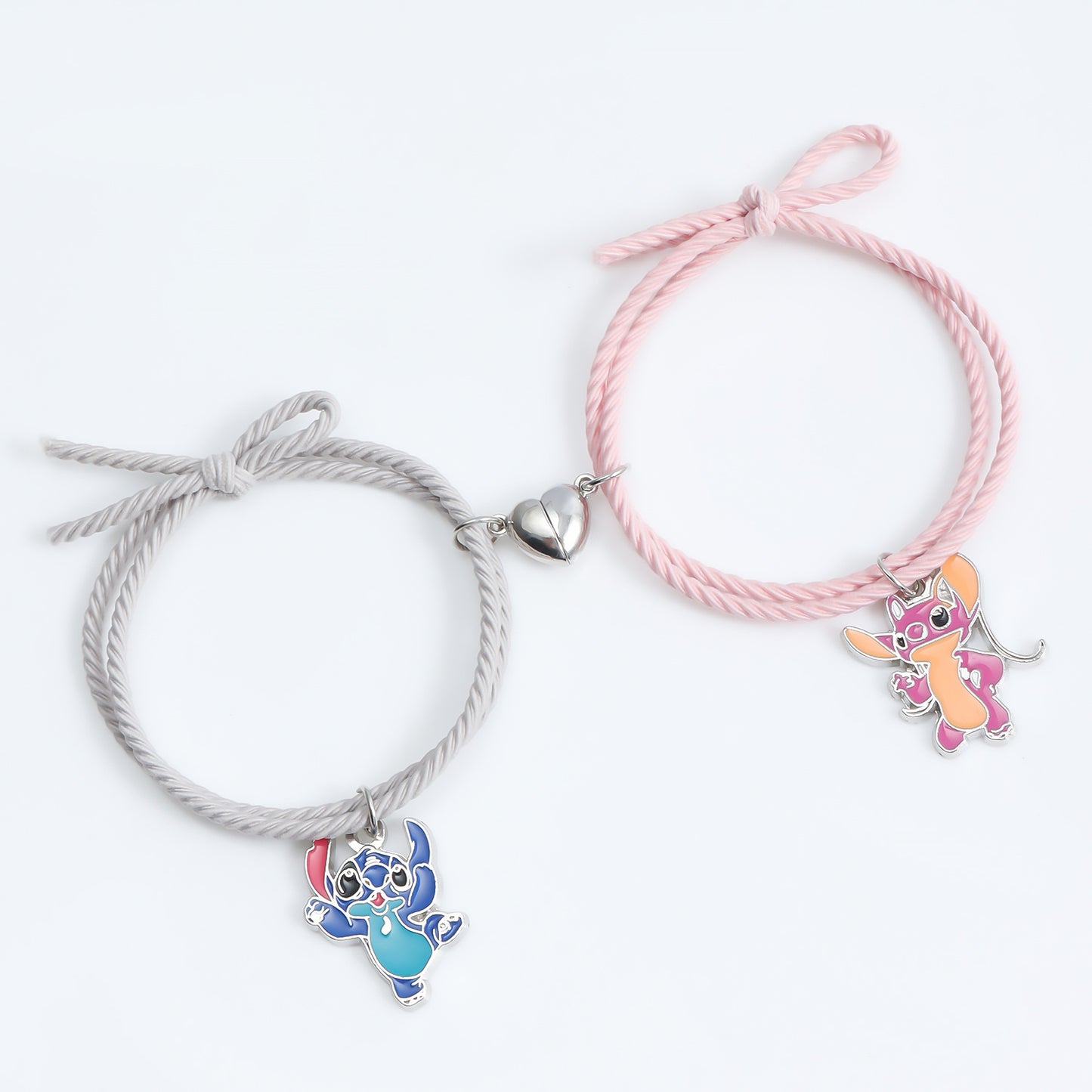 Pulsera con dije de conejo de dibujos animados para mujeres y hombres con cierre magnético, diseño geométrico, acabado galvanizado