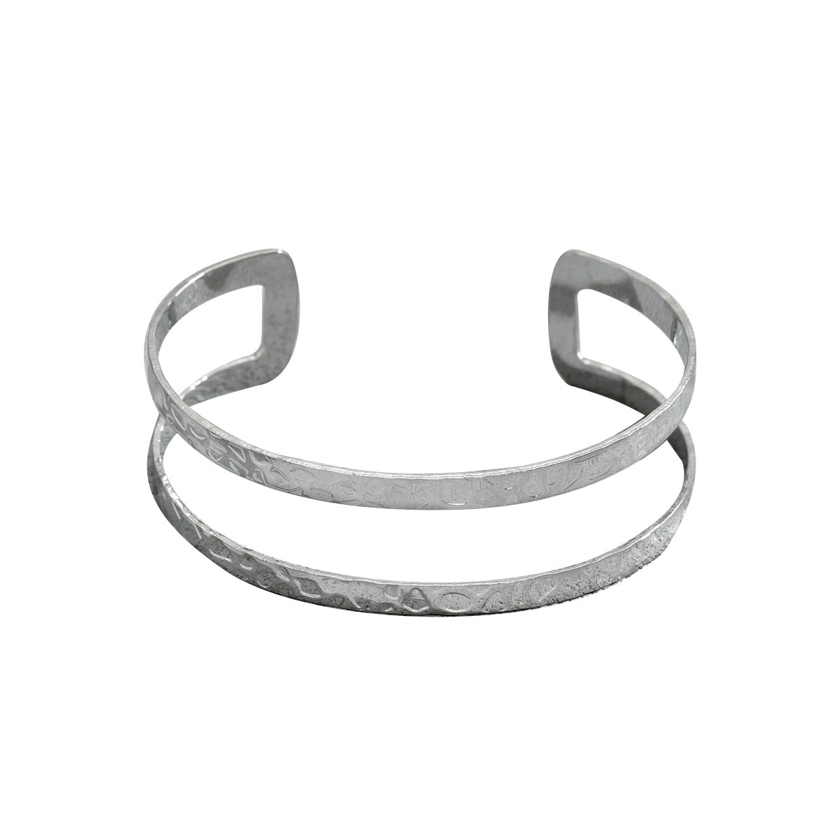 Bracciale geometrico regolabile a doppio strato da donna per pendolari, in lega di zinco con finitura placcata