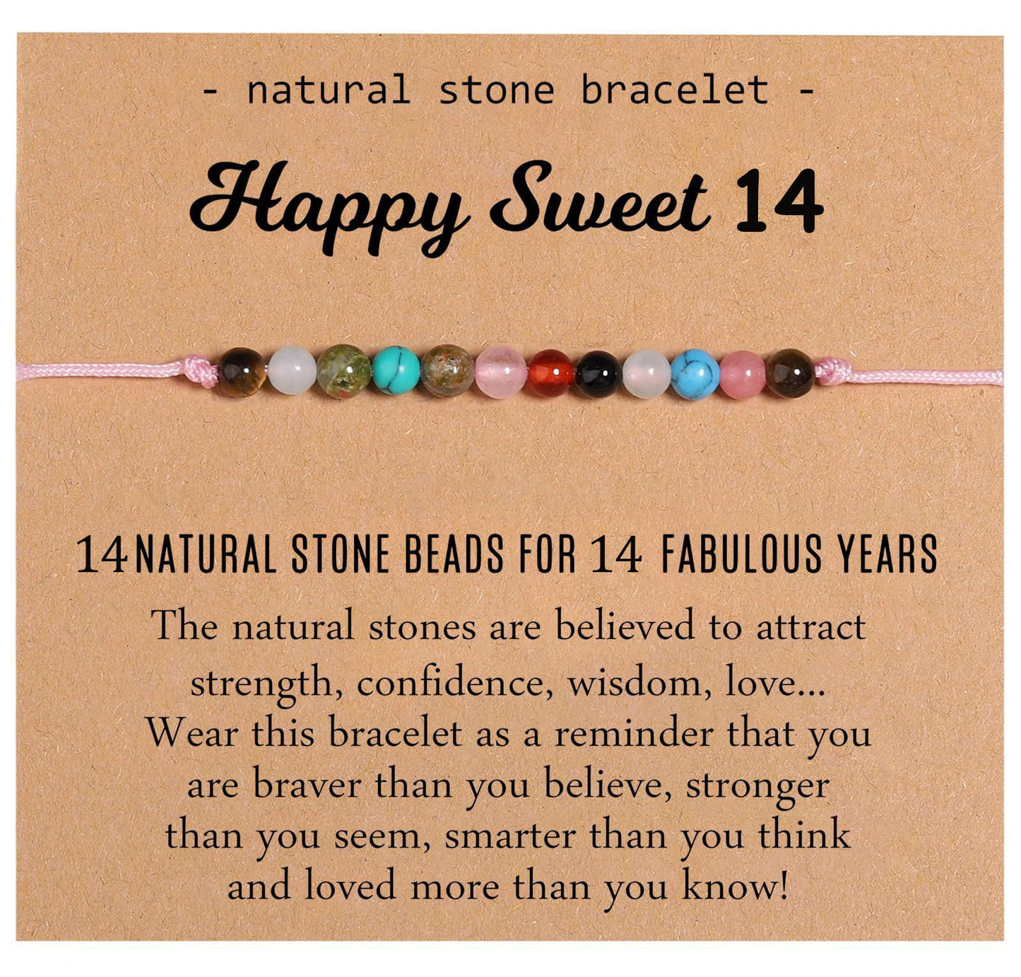 Sweet Geometric Natural Crystal Beaded Bracelet for Women