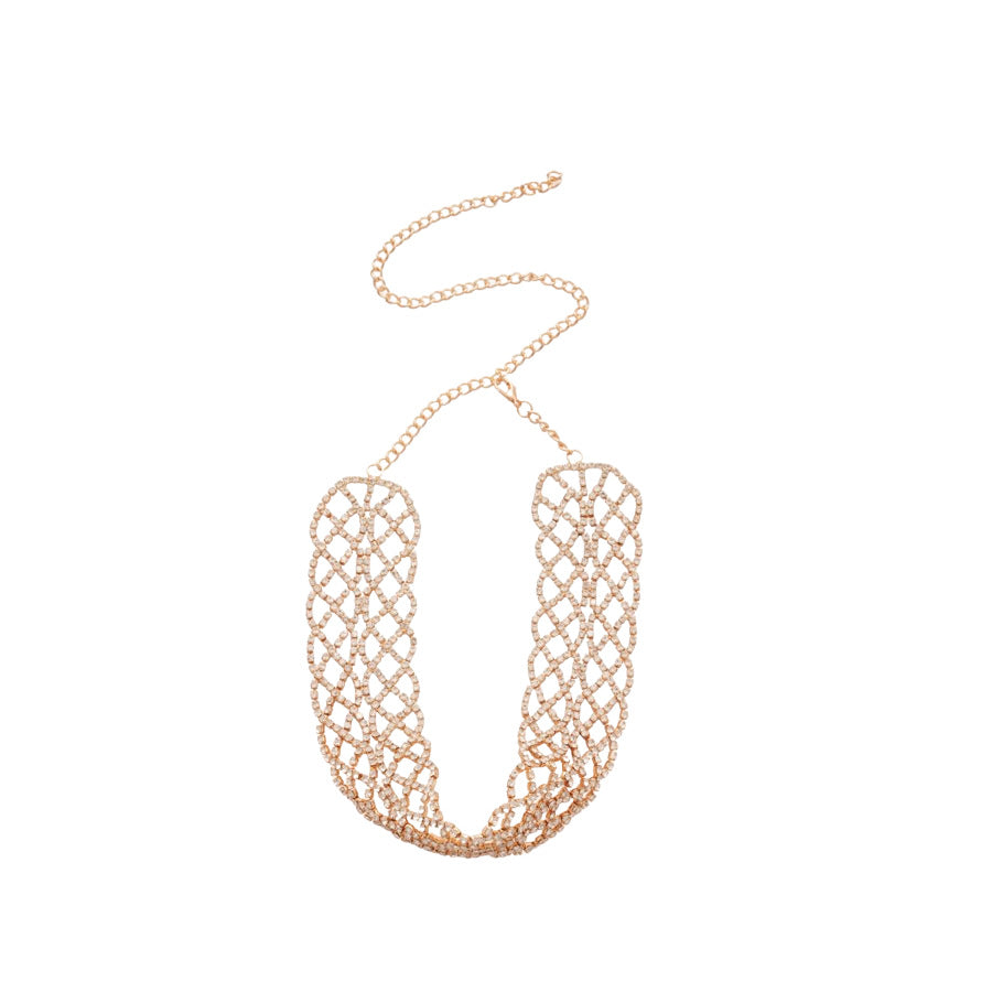 Collana Minimalista con Clavicola Svuotata Geometrica impreziosita da Strass da Donna in Ferro con Estetica di Lusso