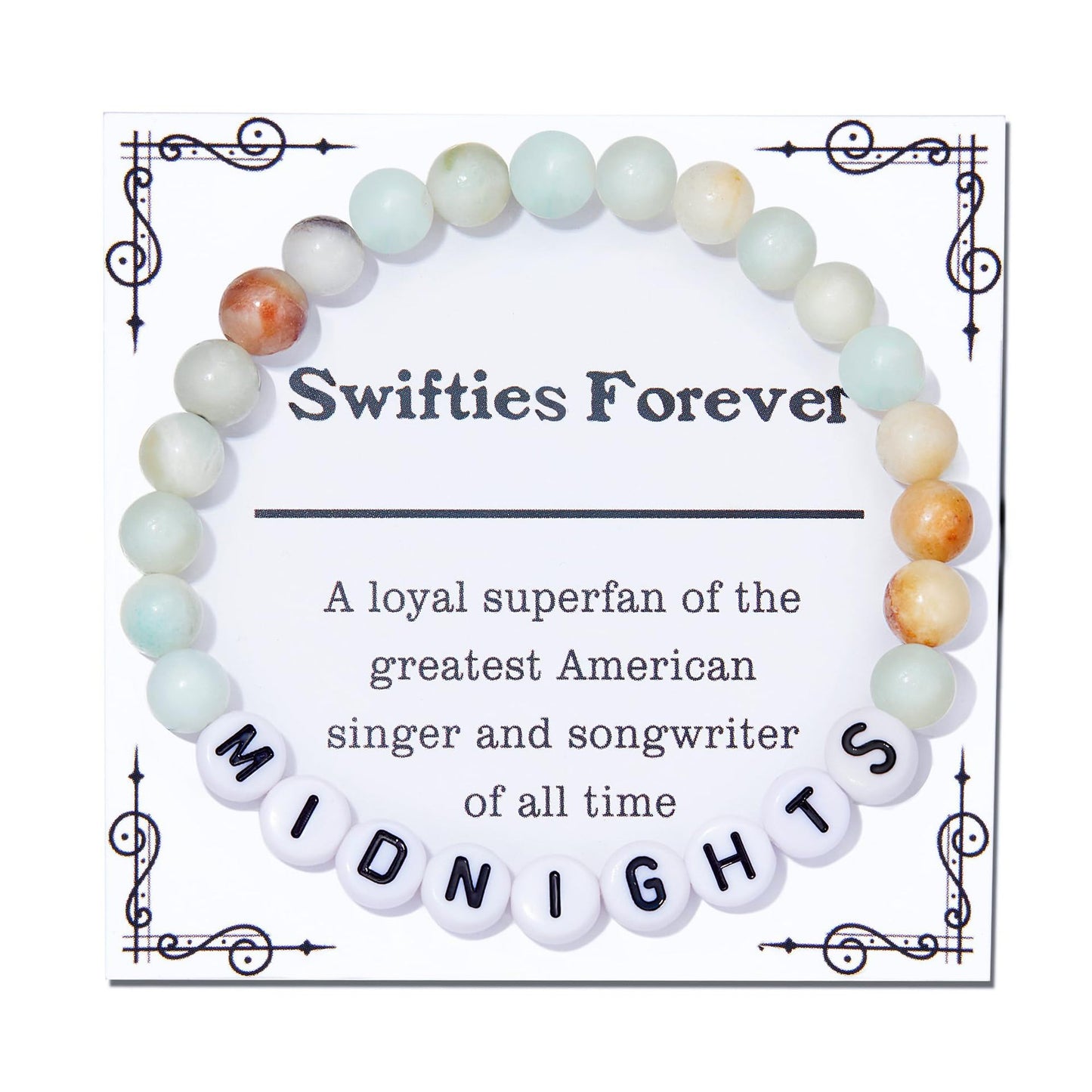 Minimalist Letter Shoushan Stone Beaded Bracelet for Women