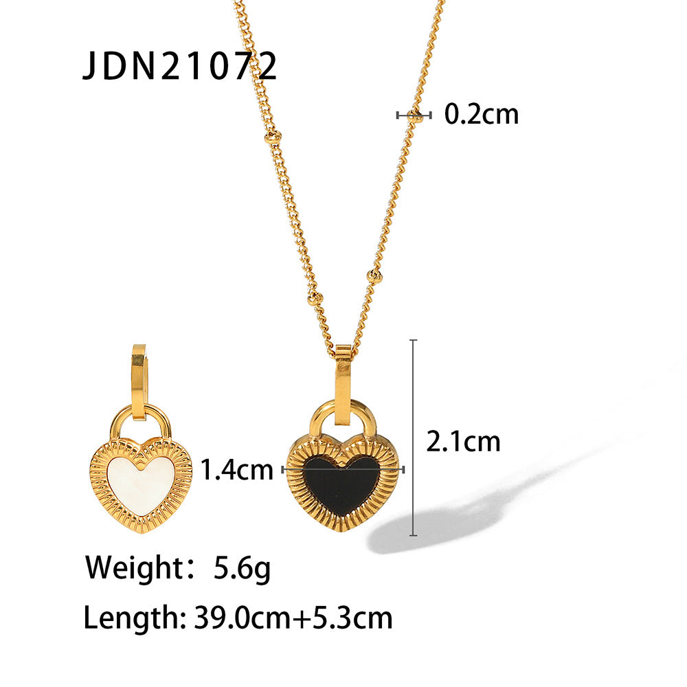 Heart Shaped Plated Stainless Steel Necklace for Women