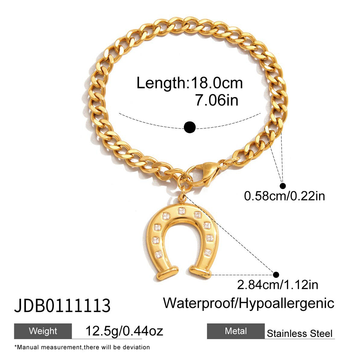 Juego de collar de acero de titanio en forma de U minimalista con diamantes de imitación y pulsera de acero inoxidable para mujer con acabado chapado