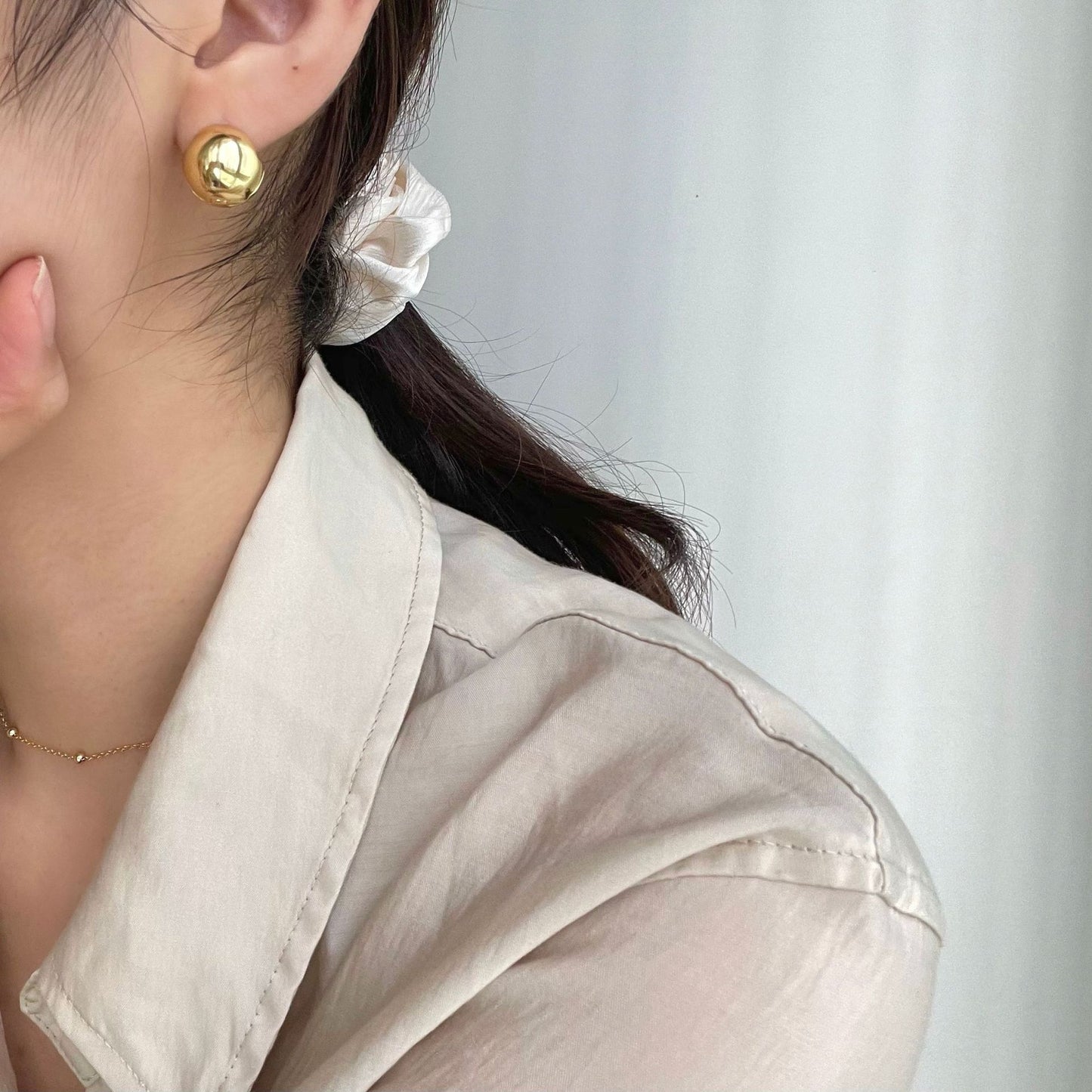 Orecchini da donna minimalisti vintage geometrici in argento sterling (925) placcati tondi ovali circolari