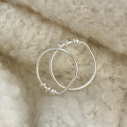 Anello a Spirale Geometrica Placcato Argento Sterling 925 Dolce Minimalista da Donna