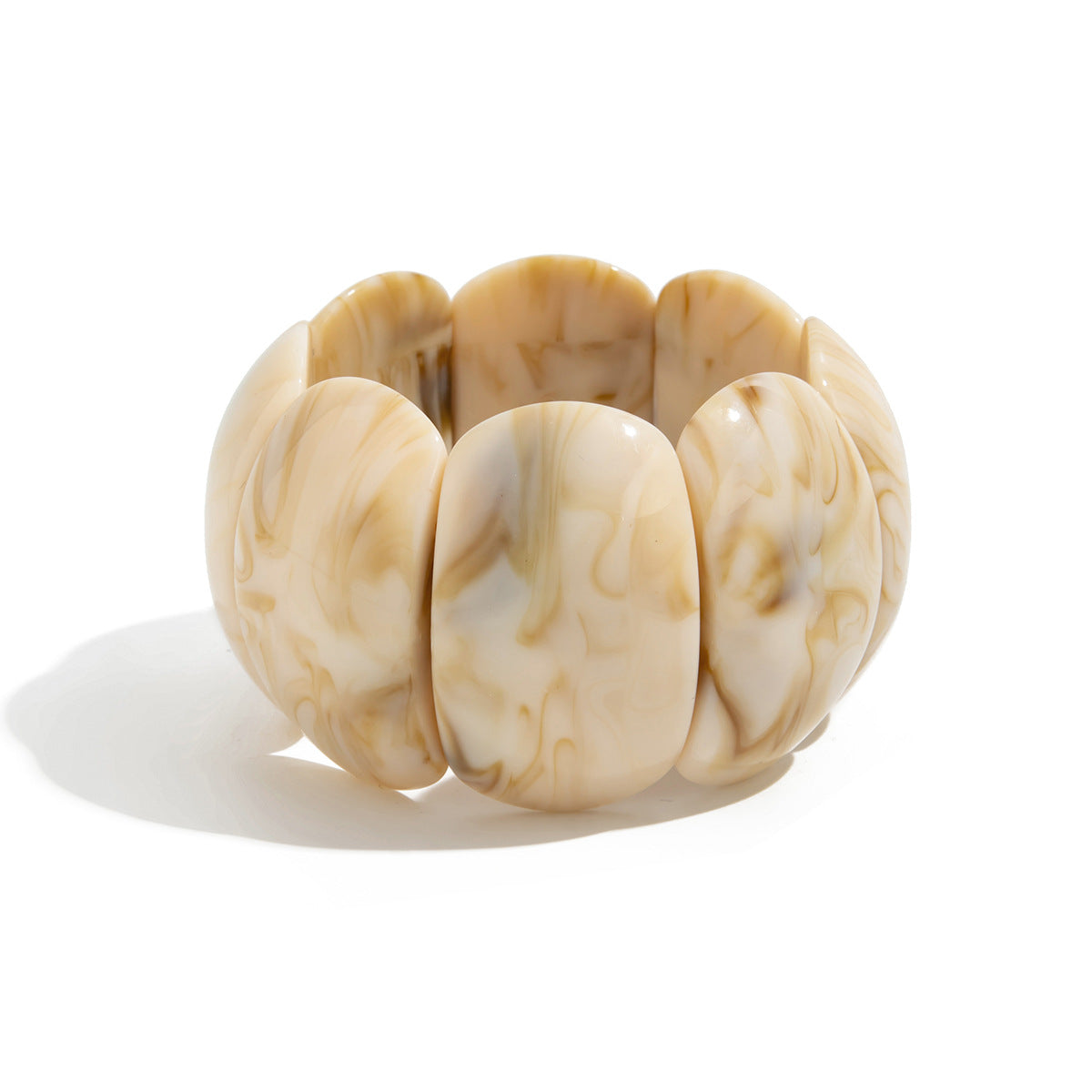 Bracciale da donna in acrilico geometrico a onde esagerate con elastico
