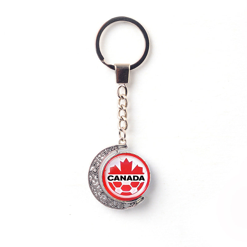 Rotating Moon Alloy Keychain Charm