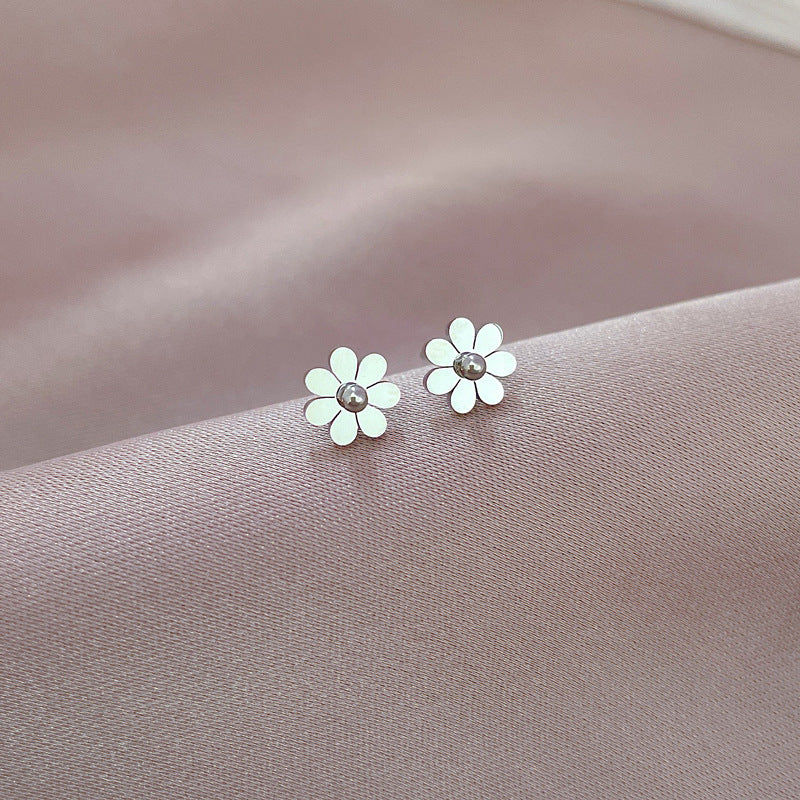 Minimalist Geometric Titanium Steel Ear Studs for Women