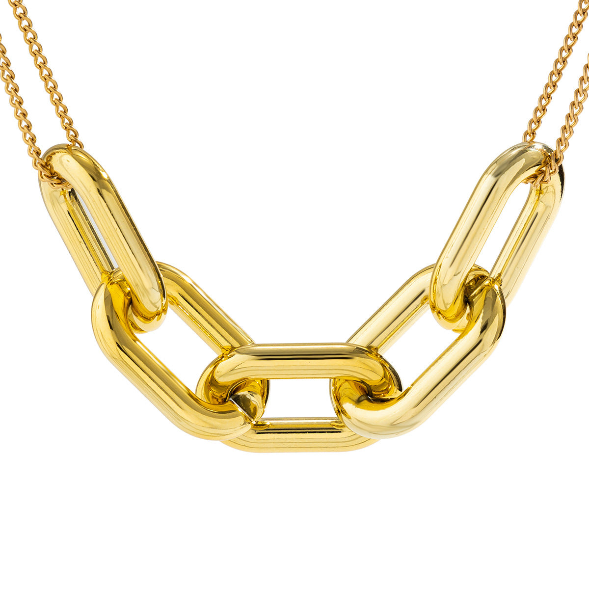 Collana girocollo da donna punk vintage minimalista in metallo geometrico