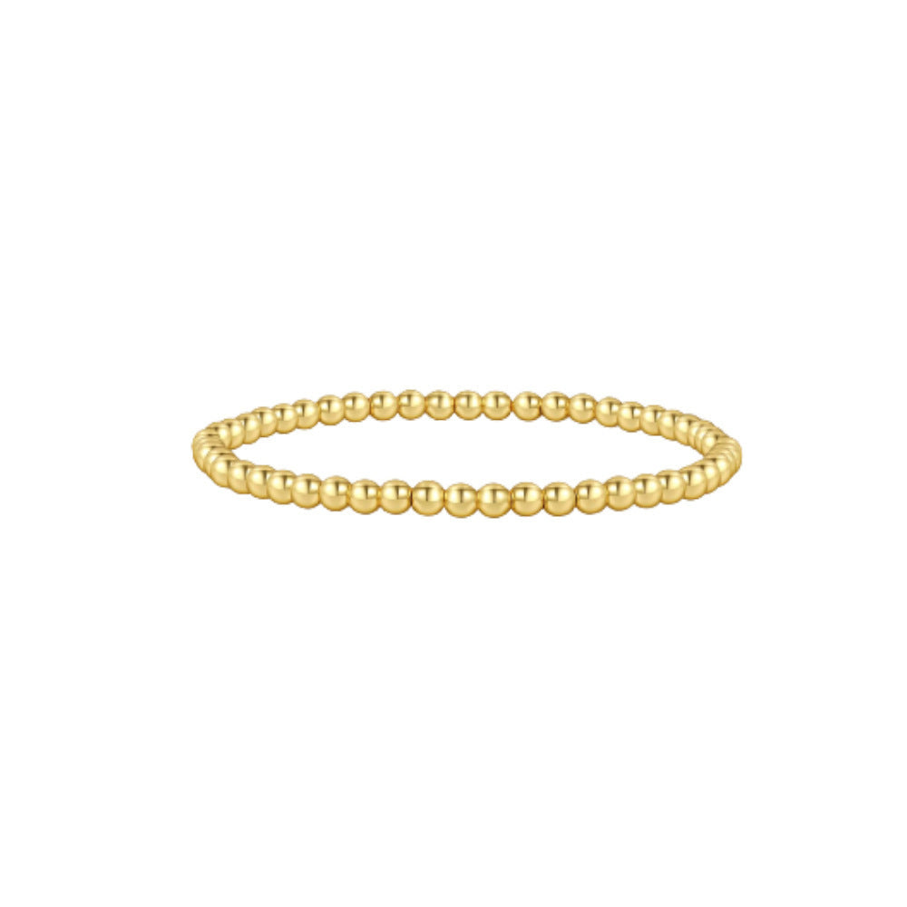 Geometric Hematite Gold Beaded Stretch Bracelet Set Unisex Fashion Jewelry