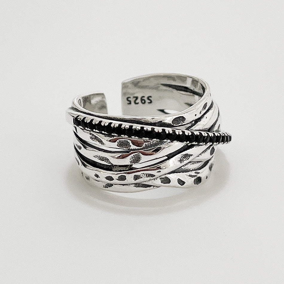 Anello a cuore da donna in argento sterling 925 vintage