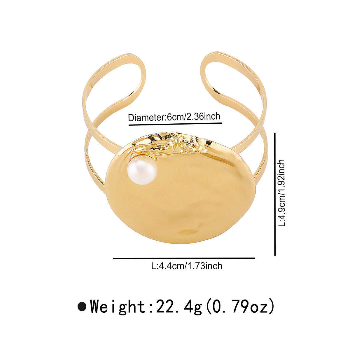 Bracciale con cuore geometrico ispirato al vintage in lega con perle simulate elettroplaccate da donna