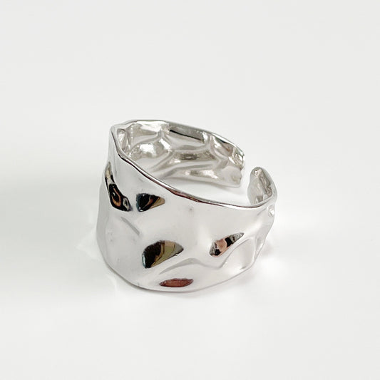Anillo de Lujo de Plata de Ley 925 con Incrustaciones Geométricas de Corazón Asimétrico para Mujer