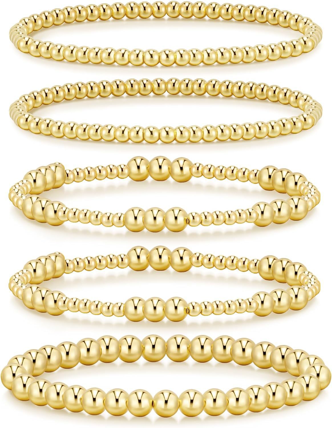 Bohemian Minimalist Geometric Plated Alloy Cuban Link Chain Pearl Bracelet Set for Women