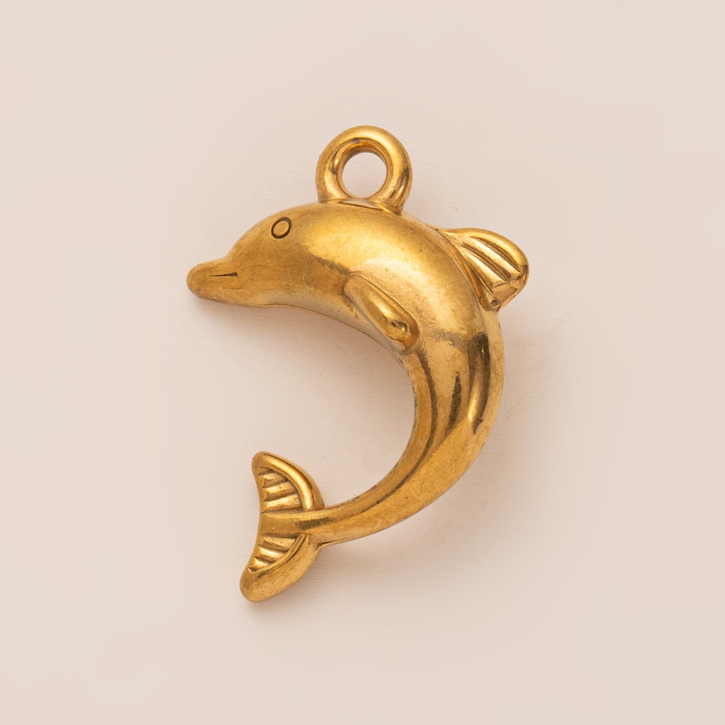 Vintage 18K Gold Plated Stainless Steel Fish Charm Bar Necklace for Unisex