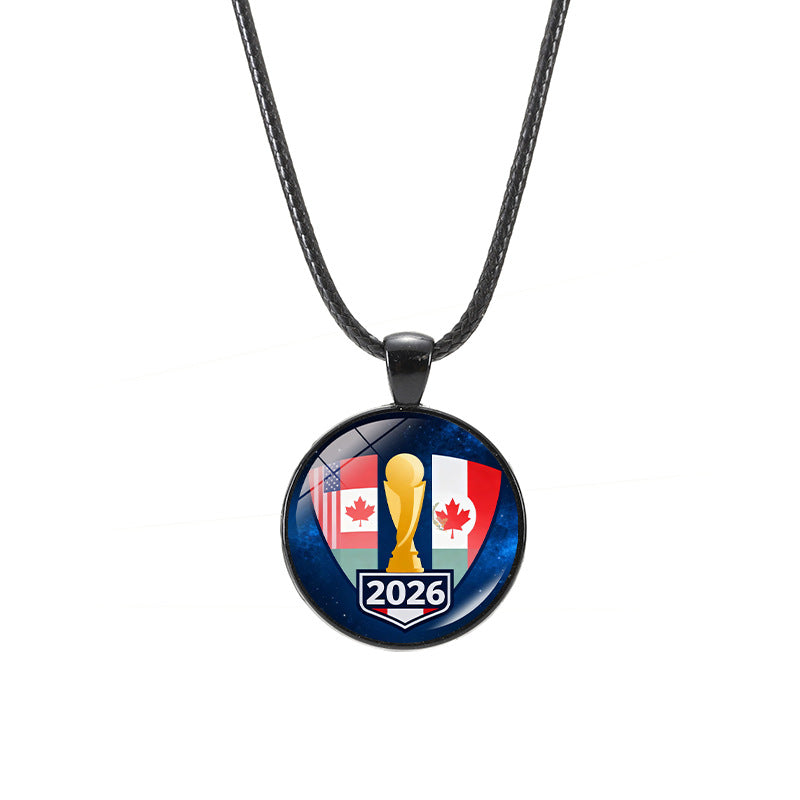 Sporty Geometric Crystal Alloy Pendant Necklace Unisex Casual Leather Cord