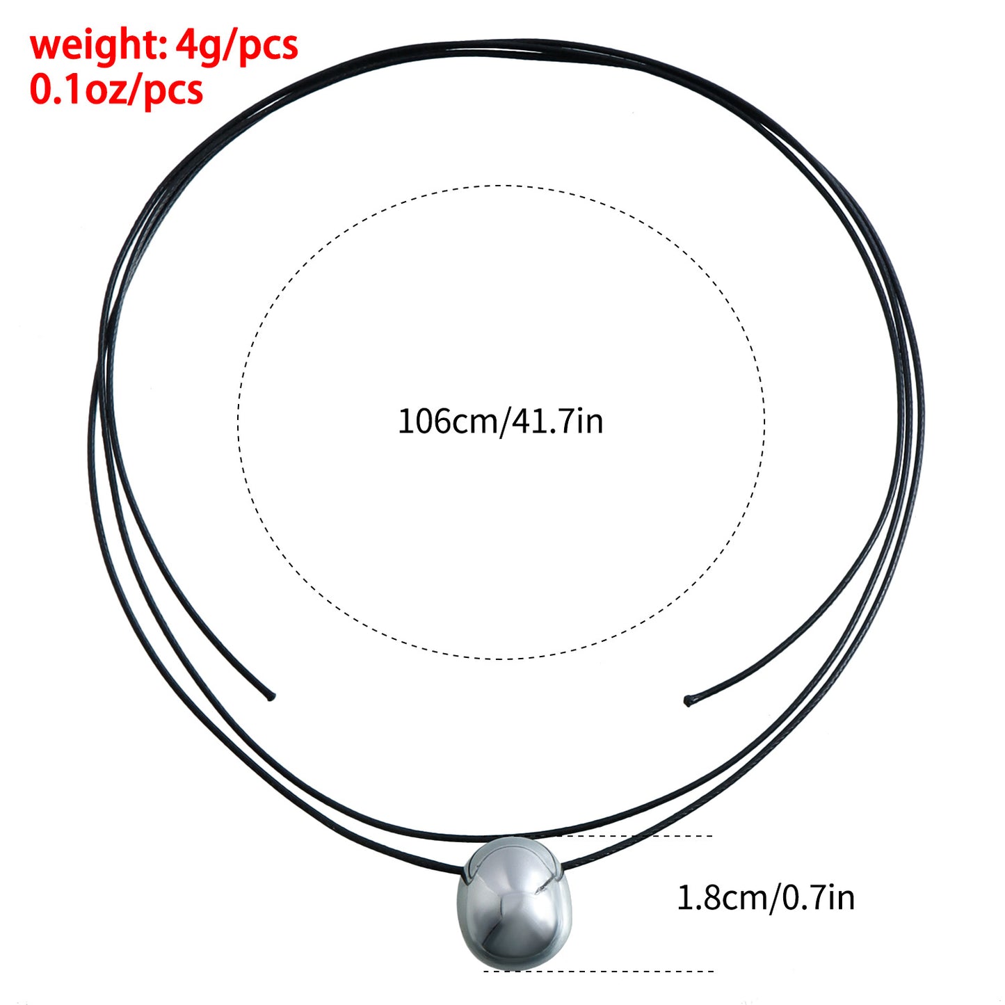 Geometric Egg-Shaped Choker Necklace for Women with Adjustable Drawstring Wax Cord, Electroplated Finish, Fashionable and Edgy Design