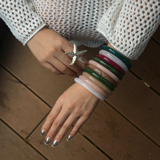 Pulsera de Resina Geométrica Vintage para Mujer