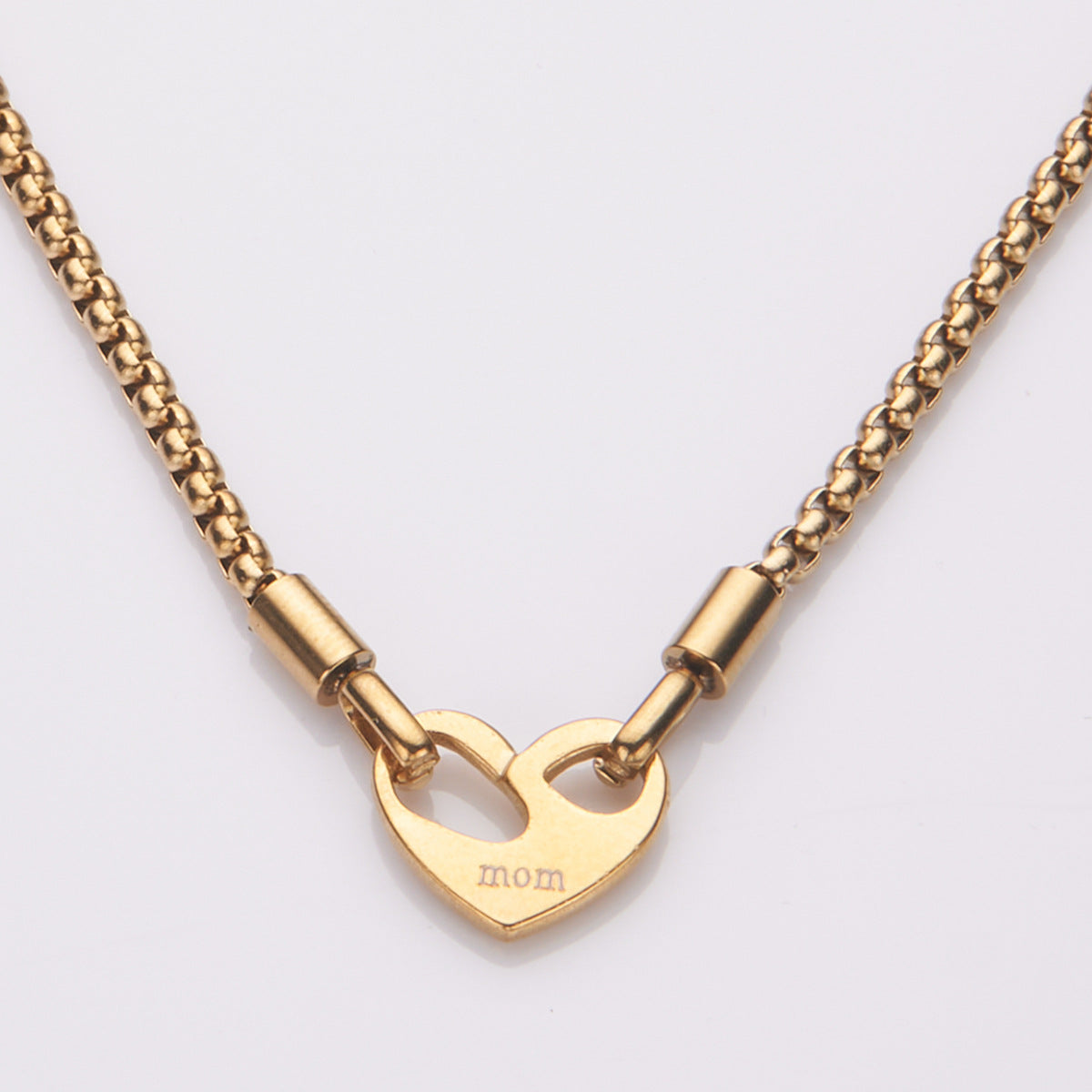 Minimalist Heart-Shaped Stainless Steel Pendant Necklace with Titanium Steel Inlay and Electroplated Finish for Unisex Valentine's Day